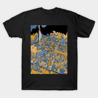 Hamilton Map Pattern in Blue & Gold T-Shirt